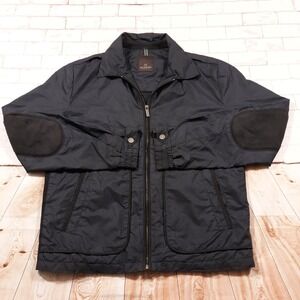Hugo Boss Selection Goat Leather Jacket Mens Size Large I 34R Full Zip Navy